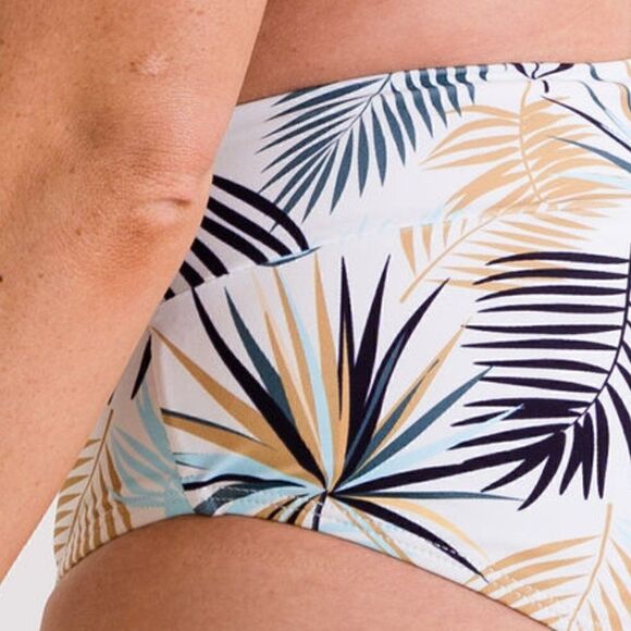 NWT: Midrise Full Coverage Briefs Bikini Swim Bottom in Green Palm - Picture 7 of 16